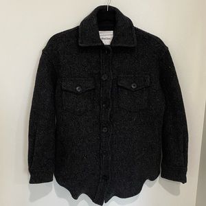 Wilfred Ganna Shirt Jacket Shacket Wool Charcoal Grey Small XS Aritzia